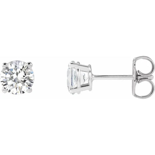 4 CTW Lab-Grown Diamond Stud Earrings - Round Brilliant VS F+ - 14k White or Yellow Gold 5C