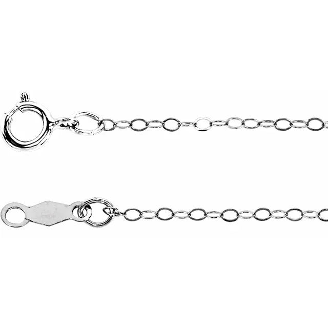 14K Yellow or White Gold 1 mm Flat Cable Chain - 18 Inch Delicate Gold Necklace 5C