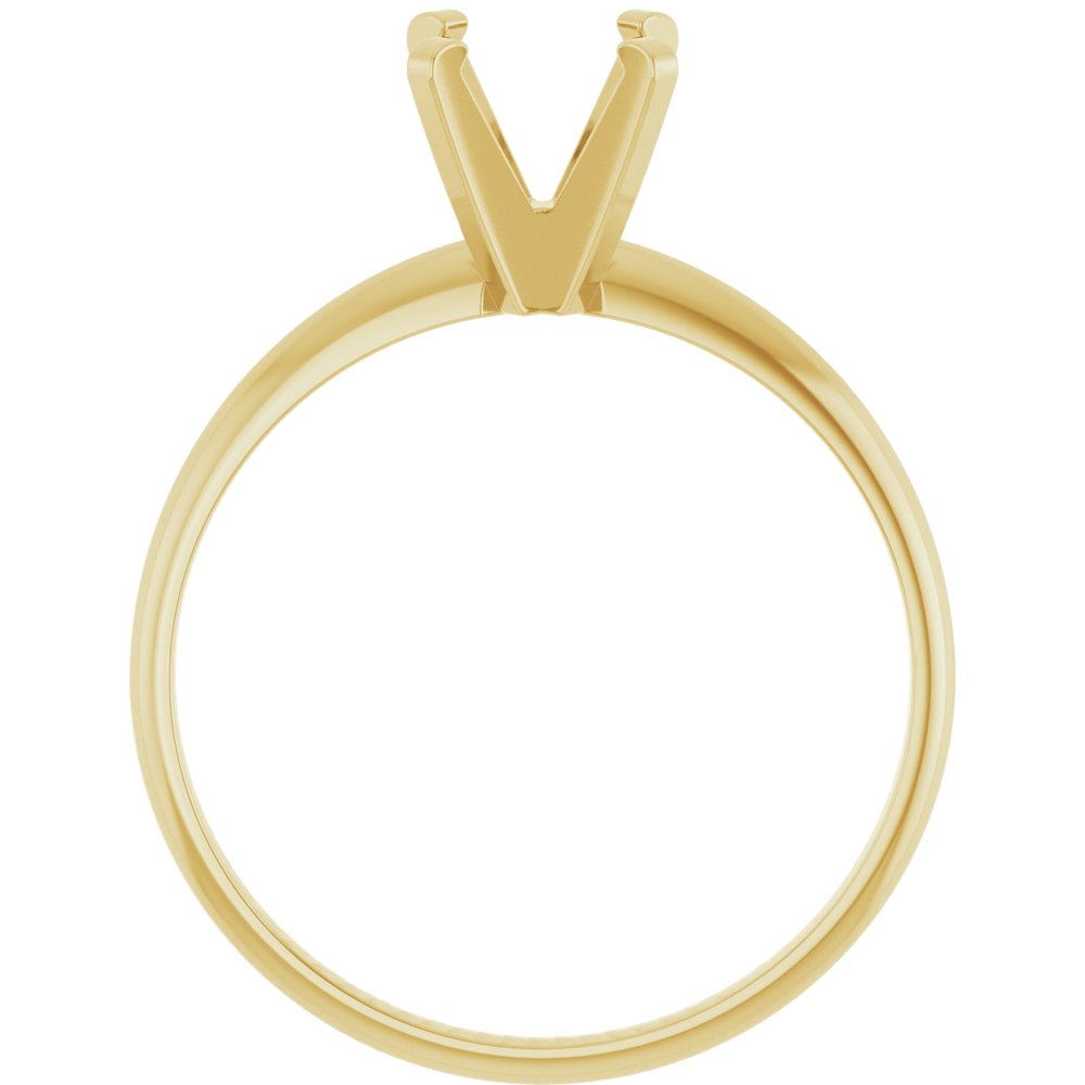 14K Gold Solitaire Engagement Ring Setting for Round or Oval Diamond 5C