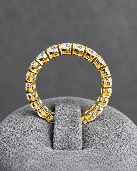 1.53 CTW Lab Grown Diamond Eternity Band in 10K Yellow Gold – Size 6