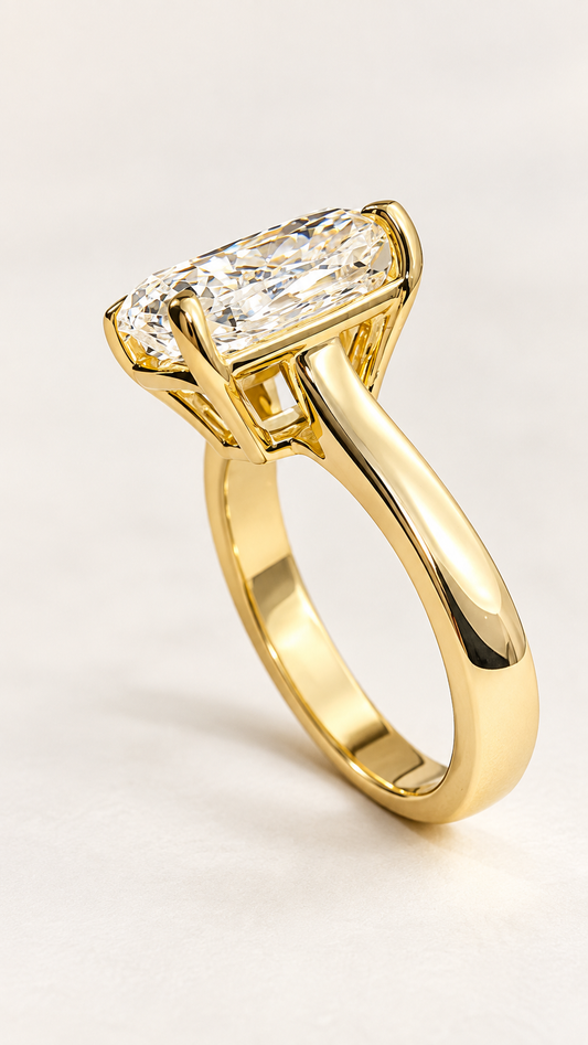 4.00 CT Cushion-Cut Diamond Solitaire Ring | 14K Yellow Gold | E VVS2 Lab-Grown Diamond