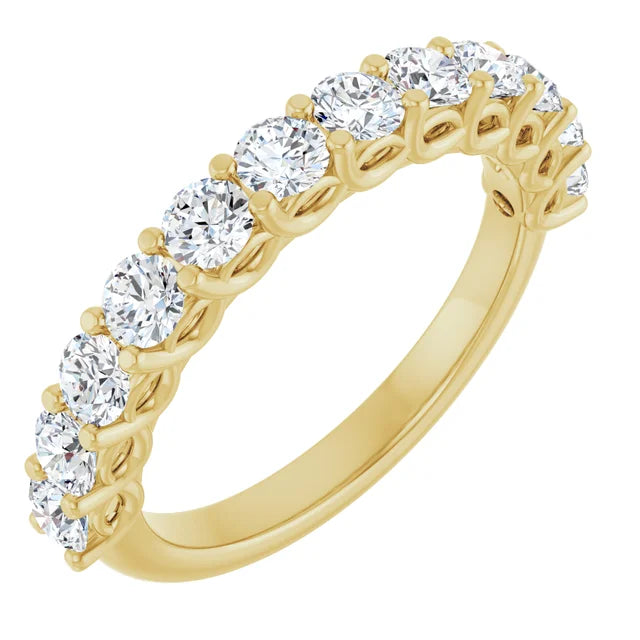 14K Gold 1 CTW Lab-Grown Tessellated Diamond Anniversary Band Yellow or Rose Gold 5C