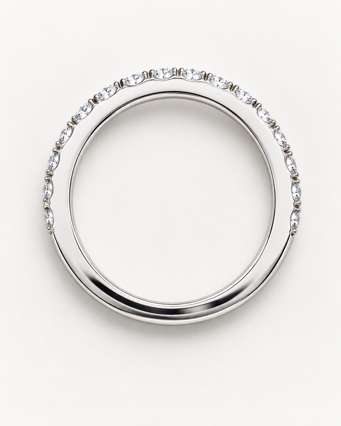 French-Set Lab- Grown Diamond Wedding Band – 0.57 CTW - 14K White Gold | D–F VS–VVS