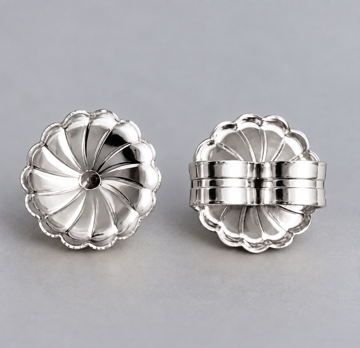 2 CTW Round Lab-Grown Diamond Stud Earrings – F/VS – 14K White Gold