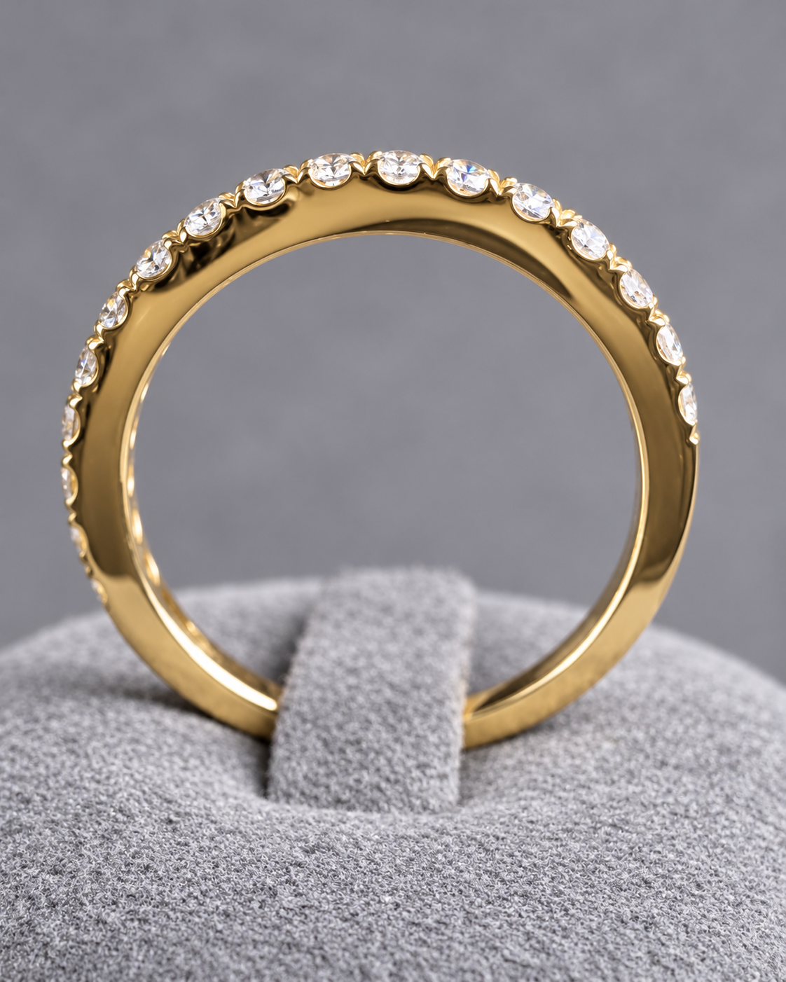 French-Set Lab Grown Diamond Wedding Band – 0.57 CTW - 14K Yellow Gold | D–F VS–VVS