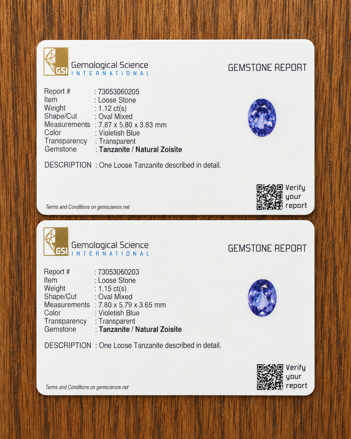 2.27 CTW Certified Natural Tanzanite & 1/5 CTW Natural Diamond Earrings GSI Certified