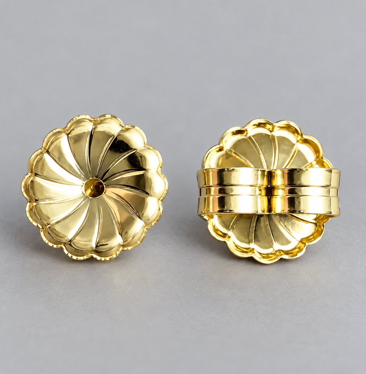 2 CTW Round Lab-Grown Diamond Stud Earrings – F/VS – 14K Yellow Gold
