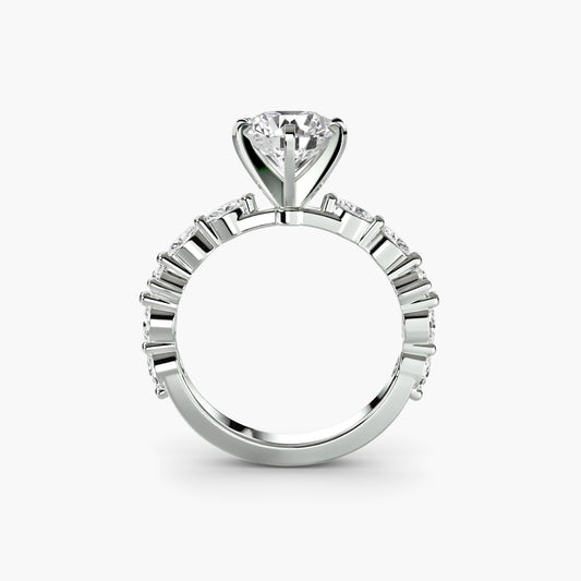 Solitaire Engagement Ring with Eternity Pavé Band