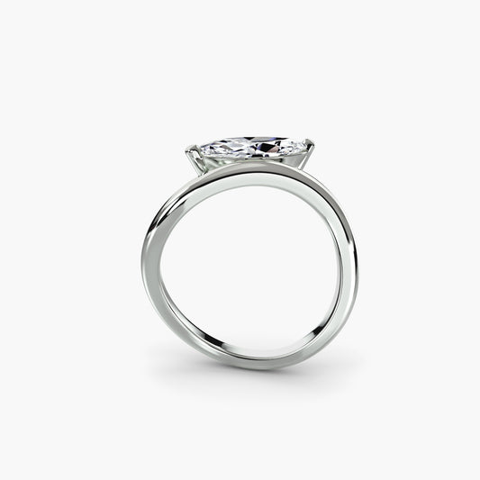 Marquise Diamond Wave Bypass Engagement Ring