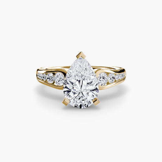 Solitaire Engagement Ring with Pavé Band - 2.3mm