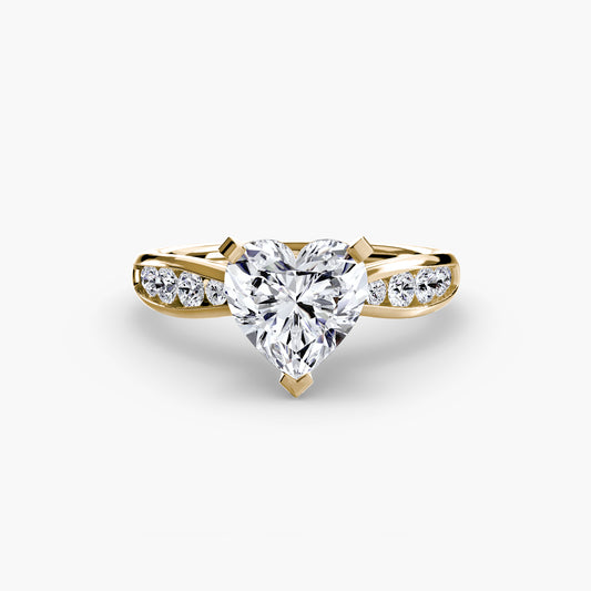 Solitaire Engagement Ring with Pavé Band - 2.3mm