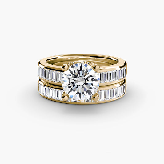 Baguette Channel Solitaire Engagement Ring - 3.6mm