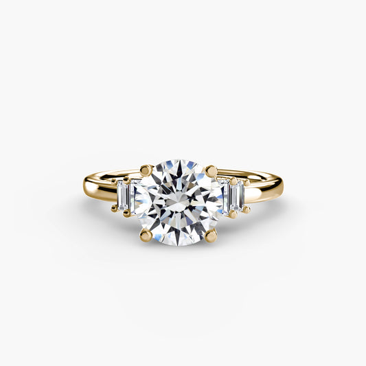 Baguette Accent Solitaire Engagement