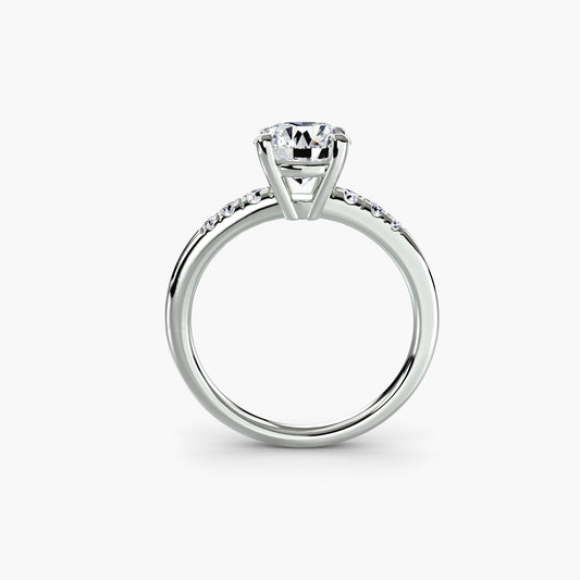 Solitaire Engagement Ring with Shoulder Accents