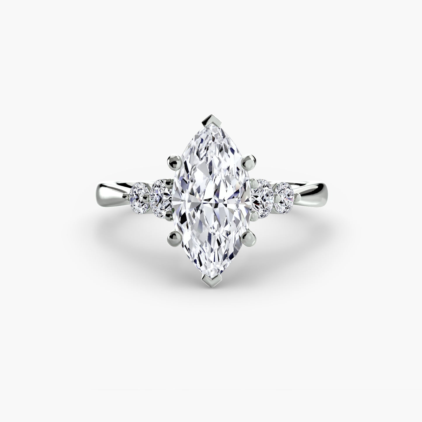 Solitaire Engagement Ring with Shoulder Accents