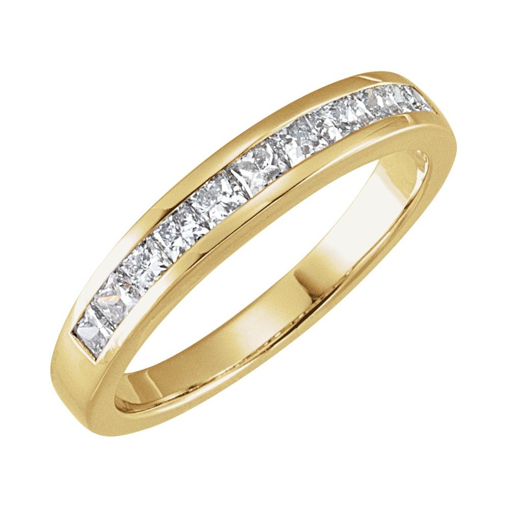 14K Gold 3/4 CTW Channel Set Lab-Grown Wedding or Anniversary Band 5C