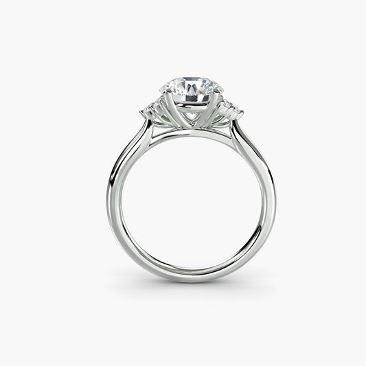 Solitaire Engagement Ring with Cluster Shoulders