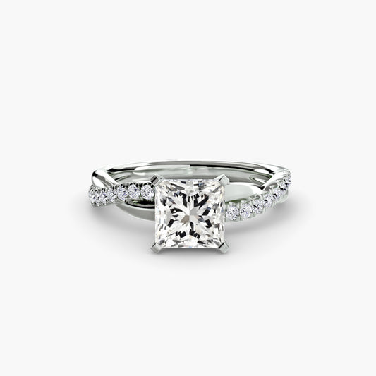 Twisted Pavé Bypass Engagement Ring