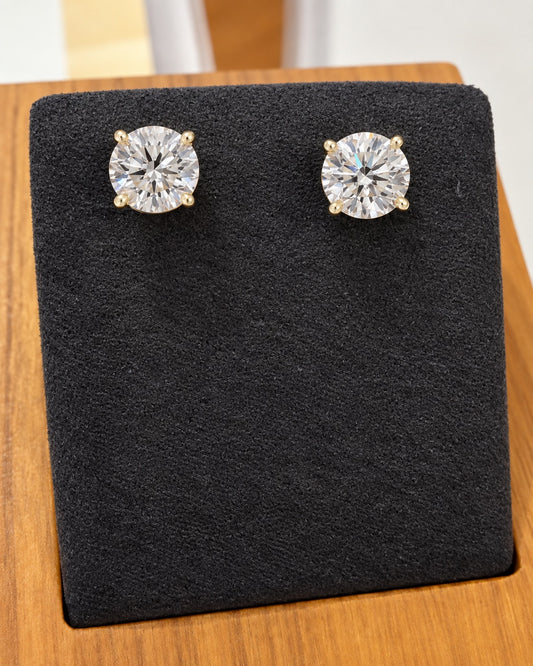 1.90 CTW D VS1 Lab-Grown Diamond Stud Earrings – IGI Certified | 4-Prong Martini