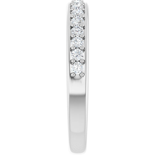 14K White Gold 1/3 CTW Lab-grown Diamond Wedding or Anniversary Band 5C