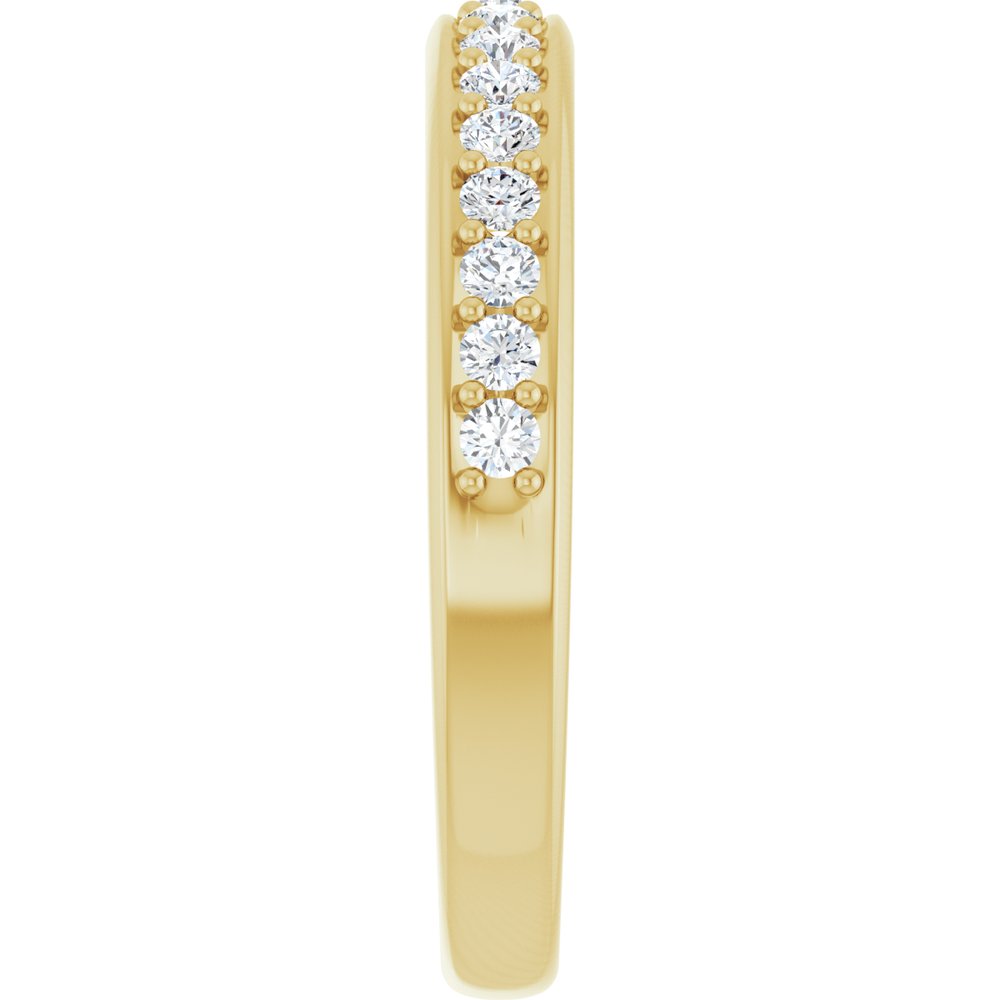 14K Yellow Gold 1/3 CTW Lab-grown Diamond Wedding or Anniversary Band 5C