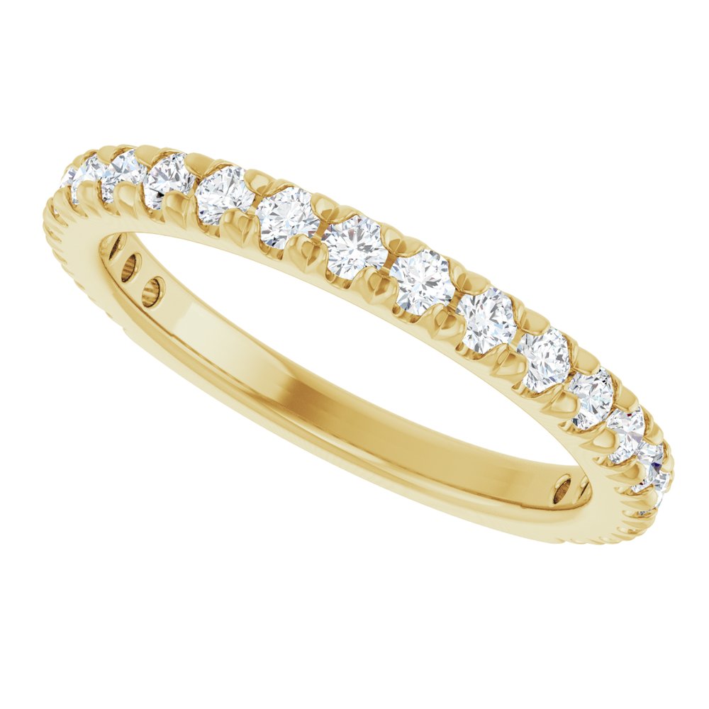 14K Gold 1/2 CTW Natural Diamond French-Set Wedding or Anniversary Band 5C