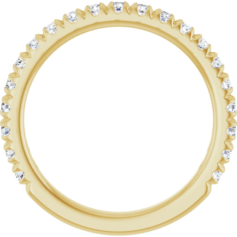 14K Gold 1/2 CTW Natural Diamond French-Set Wedding or Anniversary Band 5C
