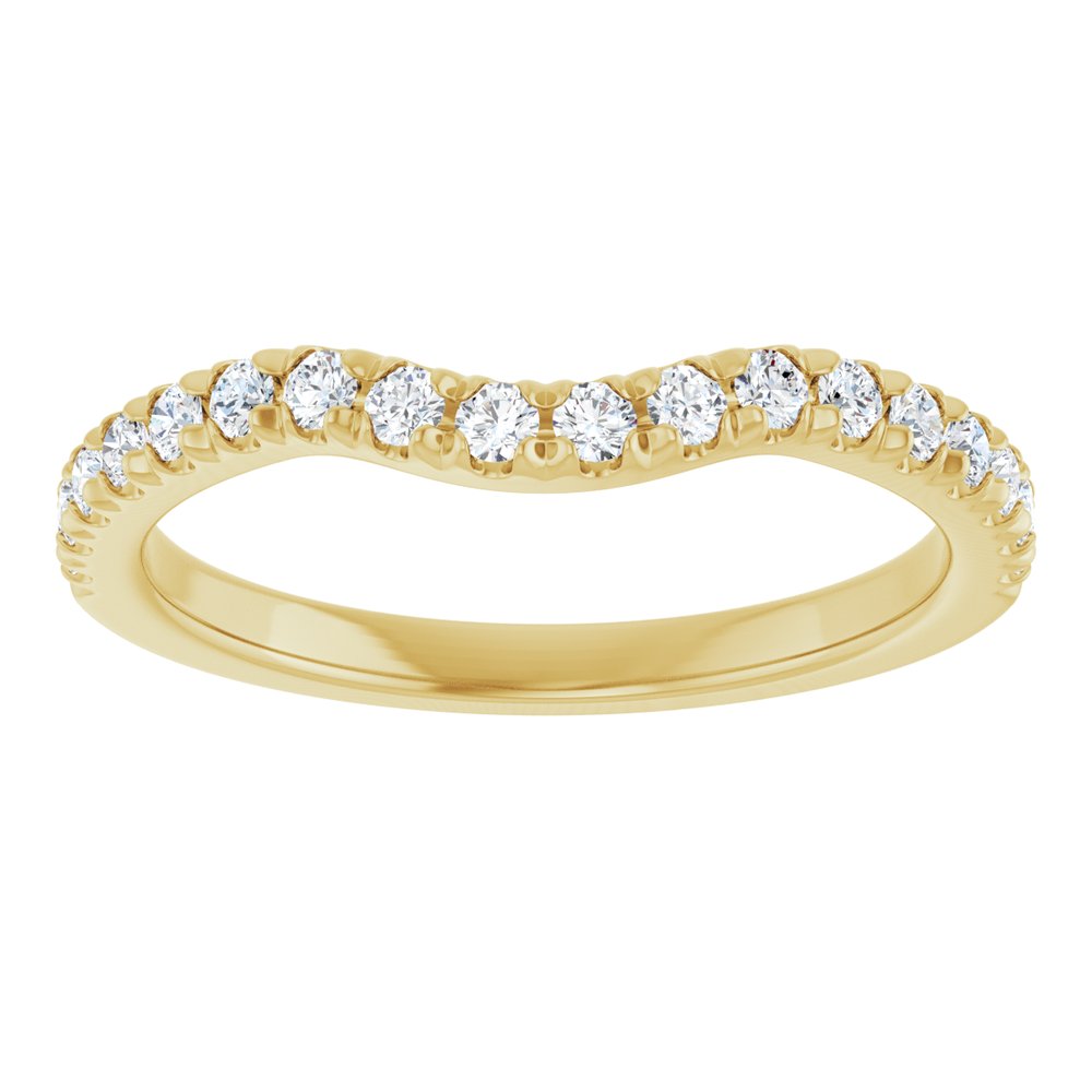 14K Gold 3/8 CTW Natural Diamond Contour Band Yellow or White Gold 5C