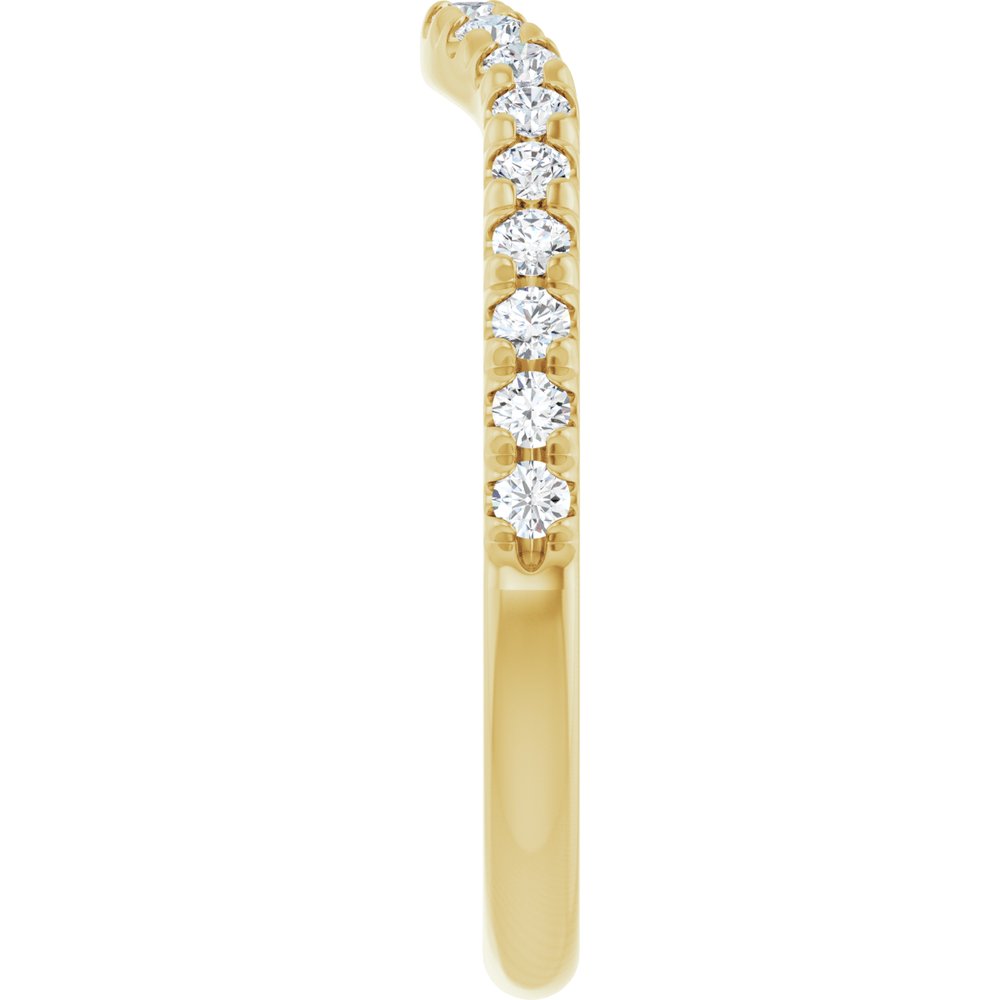 14K Gold 3/8 CTW Natural Diamond Contour Band Yellow or White Gold 5C