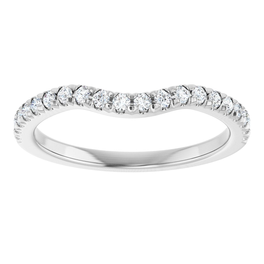 14K Gold 3/8 CTW Natural Diamond Contour Band Yellow or White Gold 5C