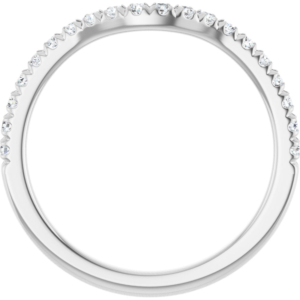 14K Gold 3/8 CTW Natural Diamond Contour Band Yellow or White Gold 5C
