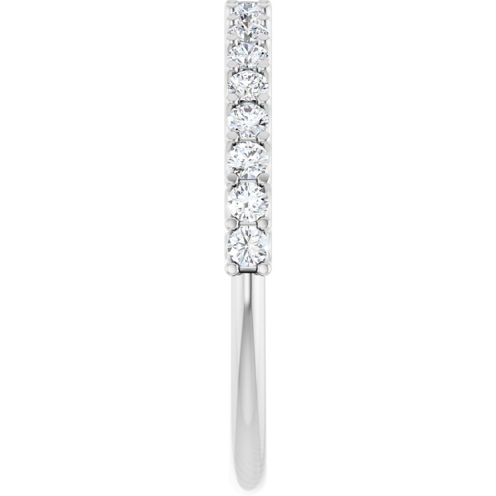 14K White Gold Tessellated Shared-prong 1/2 CTW Natural Diamond Anniversary Band 5C