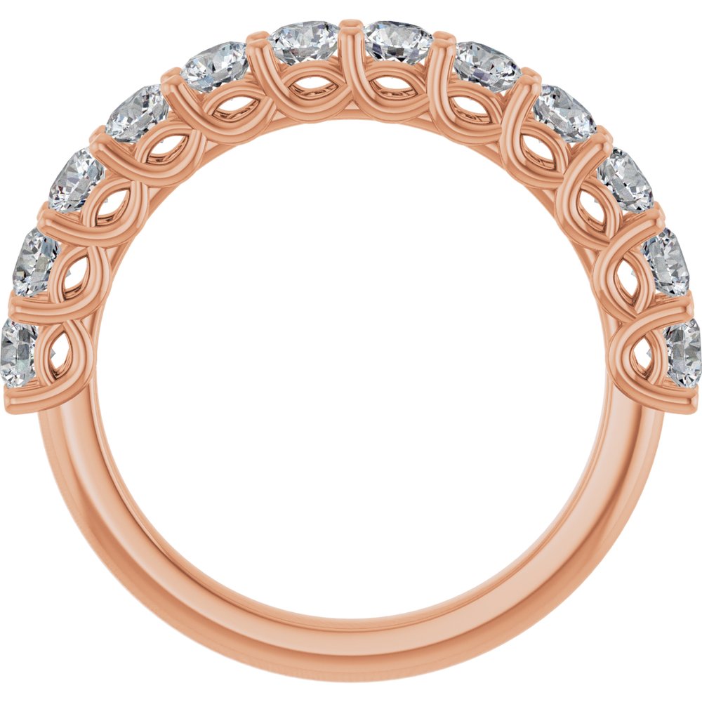 14K Gold 1 CTW Lab-Grown Tessellated Diamond Anniversary Band Yellow or Rose Gold 5C
