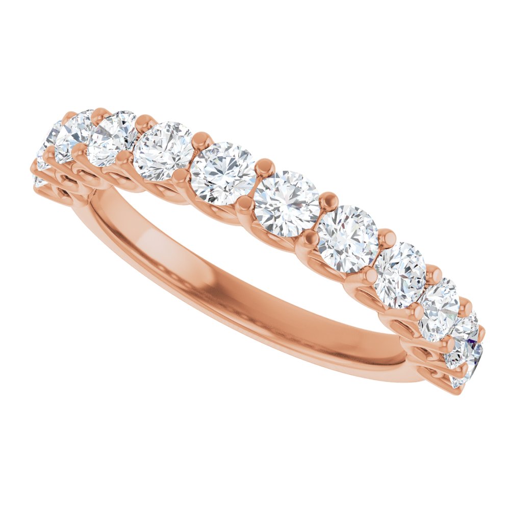 14K Gold 1 CTW Lab-Grown Tessellated Diamond Anniversary Band Yellow or Rose Gold 5C