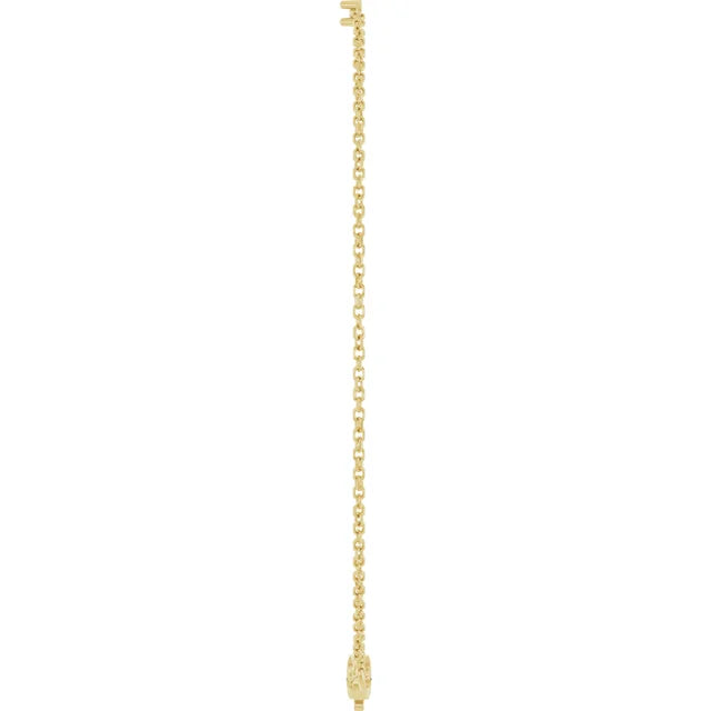 14K Yellow Gold 2 mm Round Family Birthstone Bracelet (1-7 Stones) "6.5-7.5" Customizable 5C