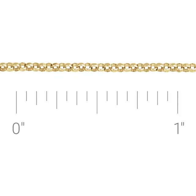 14K Yellow Gold 2 mm Rolo Chain Necklace - Solid Gold 18" 5C