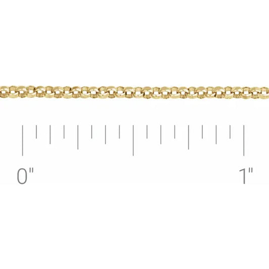 14K Yellow Gold 2 mm Rolo Chain Necklace - Solid Gold 18" 5C