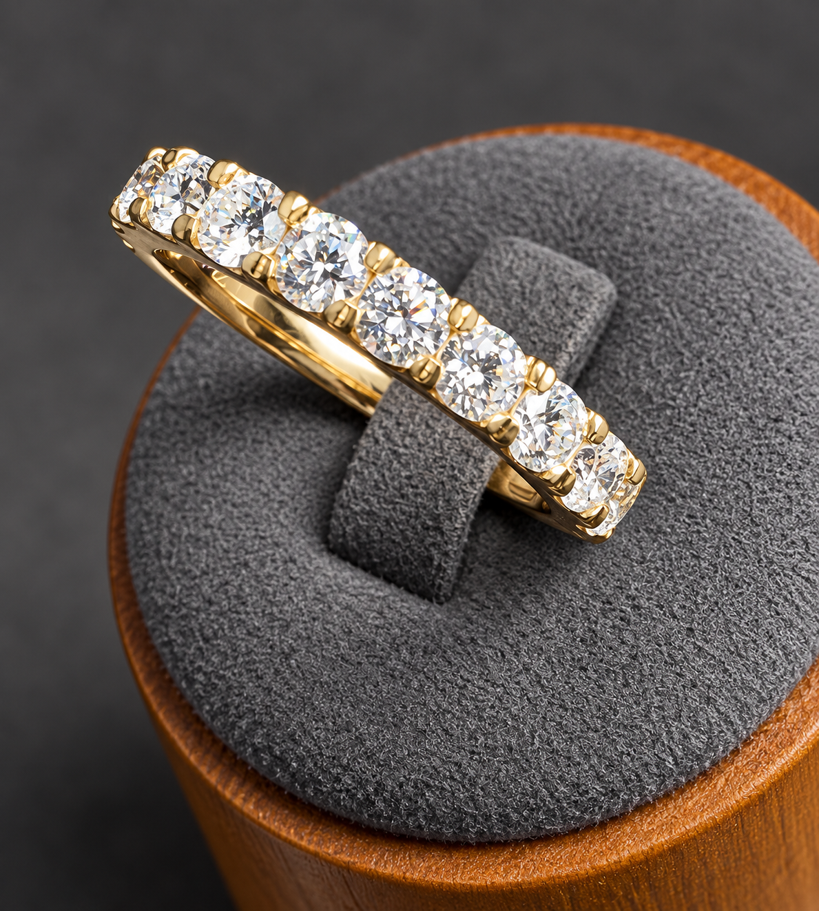 1.23 CTW French-Set Lab-Grown Diamond Band in 14K Yellow Gold | DEF VS–VVS
