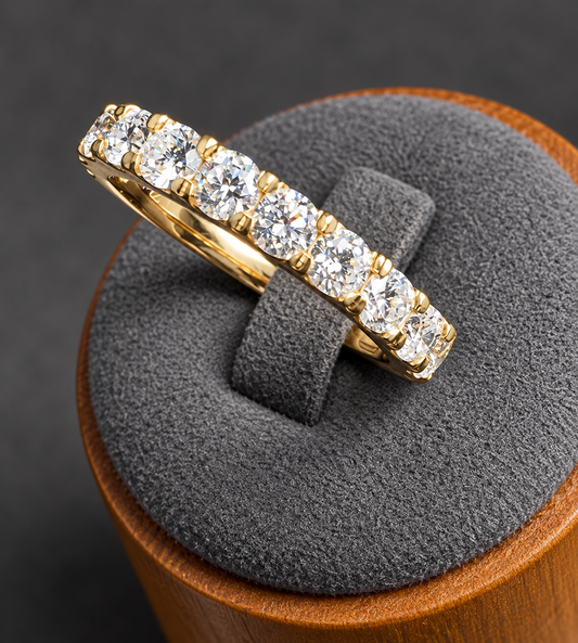 1.23 CTW French-Set Lab-Grown Diamond Band in 14K Yellow Gold | DEF VS–VVS