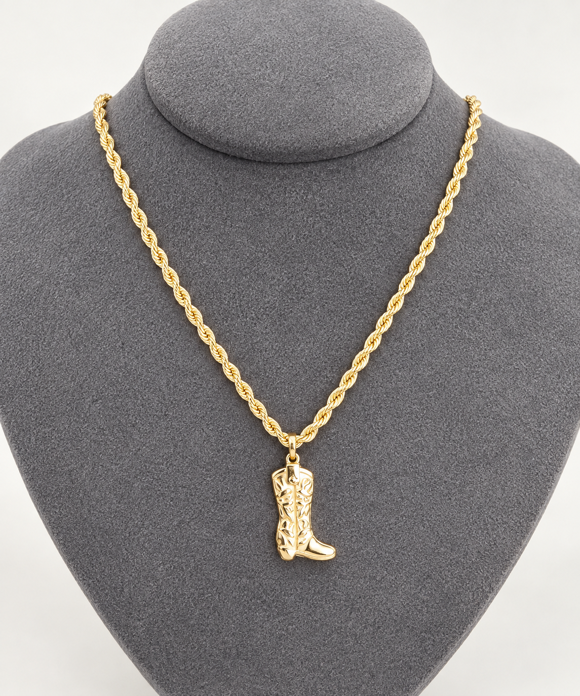 14K Yellow Gold Cowboy Boot Pendant – Solid Gold