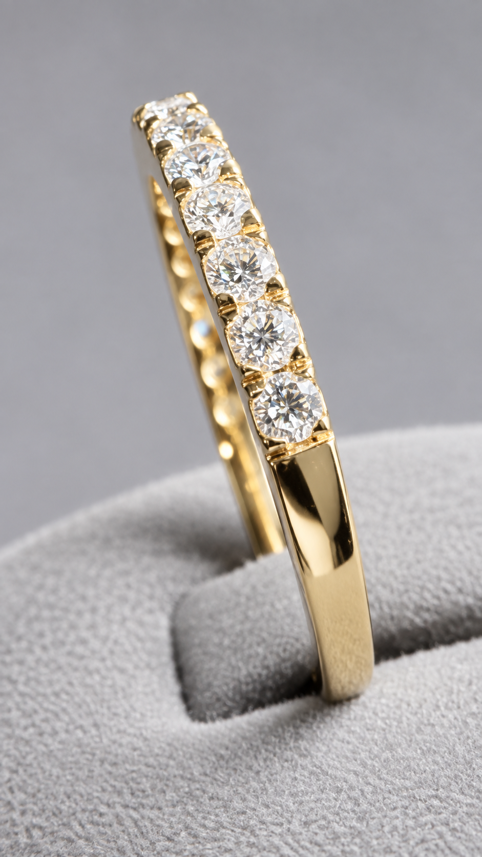 French-Set Lab Grown Diamond Wedding Band – 0.57 CTW - 14K Yellow Gold | D–F VS–VVS