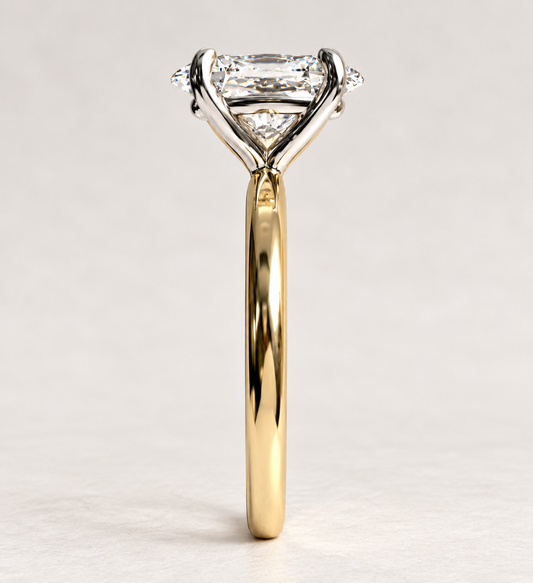 2.00 Carat Oval Lab Grown Diamond Solitaire Ring – D VS1 – 14K Yellow Gold with White Claw Prongs