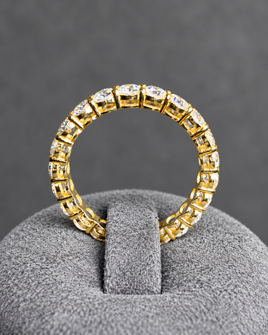 1.53 CTW Lab Grown Diamond Eternity Band in 10K Yellow Gold – Size 6
