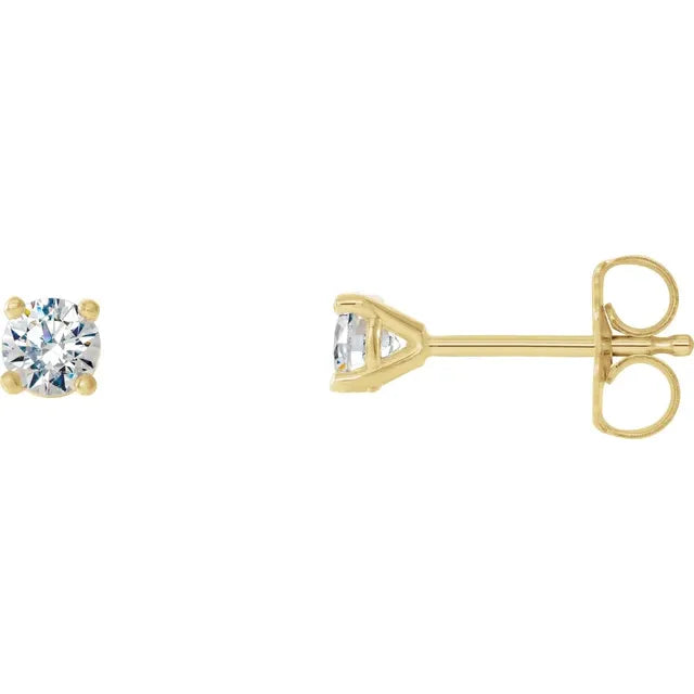 1/5 CTW Natural Diamond Stud Earrings G-H 14K Yellow or White Gold Martini Setting 5C