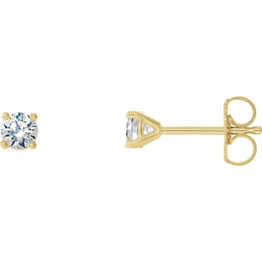 1/5 CTW Natural Diamond Stud Earrings G-H 14K Yellow or White Gold Martini Setting 5C