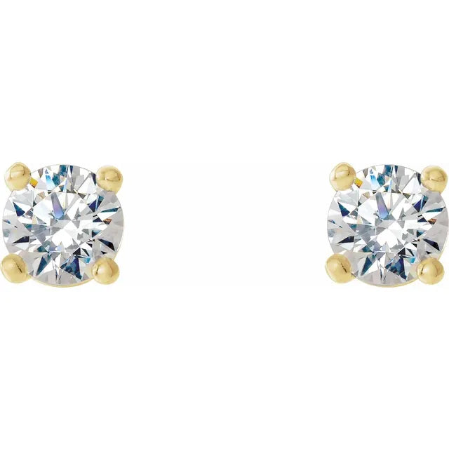 1/5 CTW Natural Diamond Stud Earrings G-H 14K Yellow or White Gold Martini Setting 5C