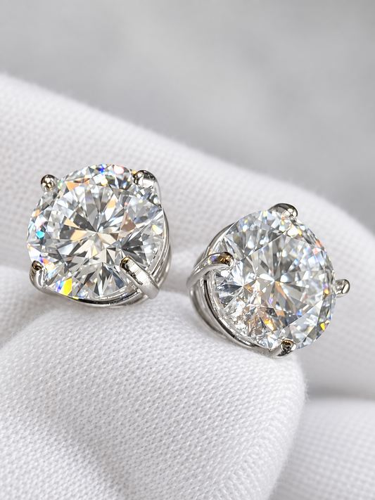4 CTW D VS1 Lab-Grown Diamond Stud Earrings – IGI Certified | 14K White Gold