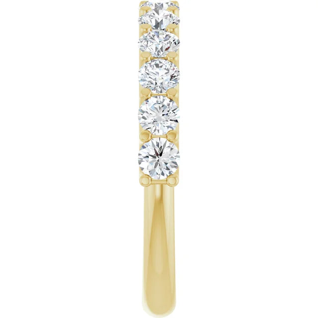 14K Gold 1 CTW Lab-Grown Tessellated Diamond Anniversary Band Yellow or Rose Gold 5C