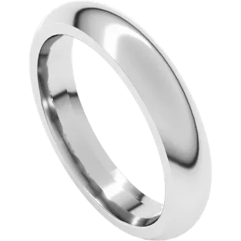 Mens 14K White Gold Comfort-Fit 6mm Half Round Band High Polish 5C