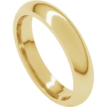 Yellow Gold Comfort-Fit Half Round Band 5C High Polish